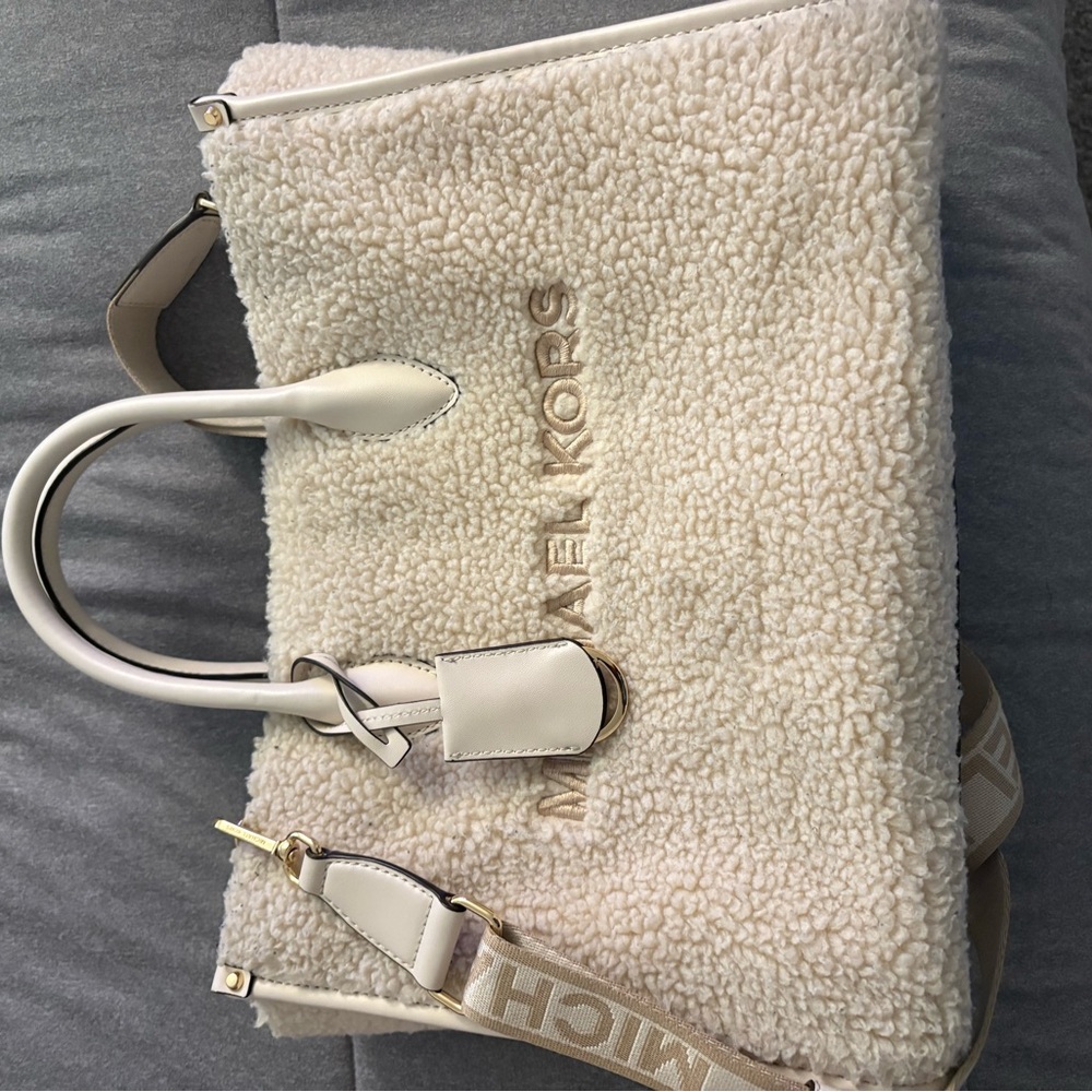 Michael Kors Cream Textured Tote Bag